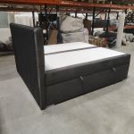 Łóżko kontynentalne PERA 180x200 - Monolith 92 - ciemny szary - OUTLETU