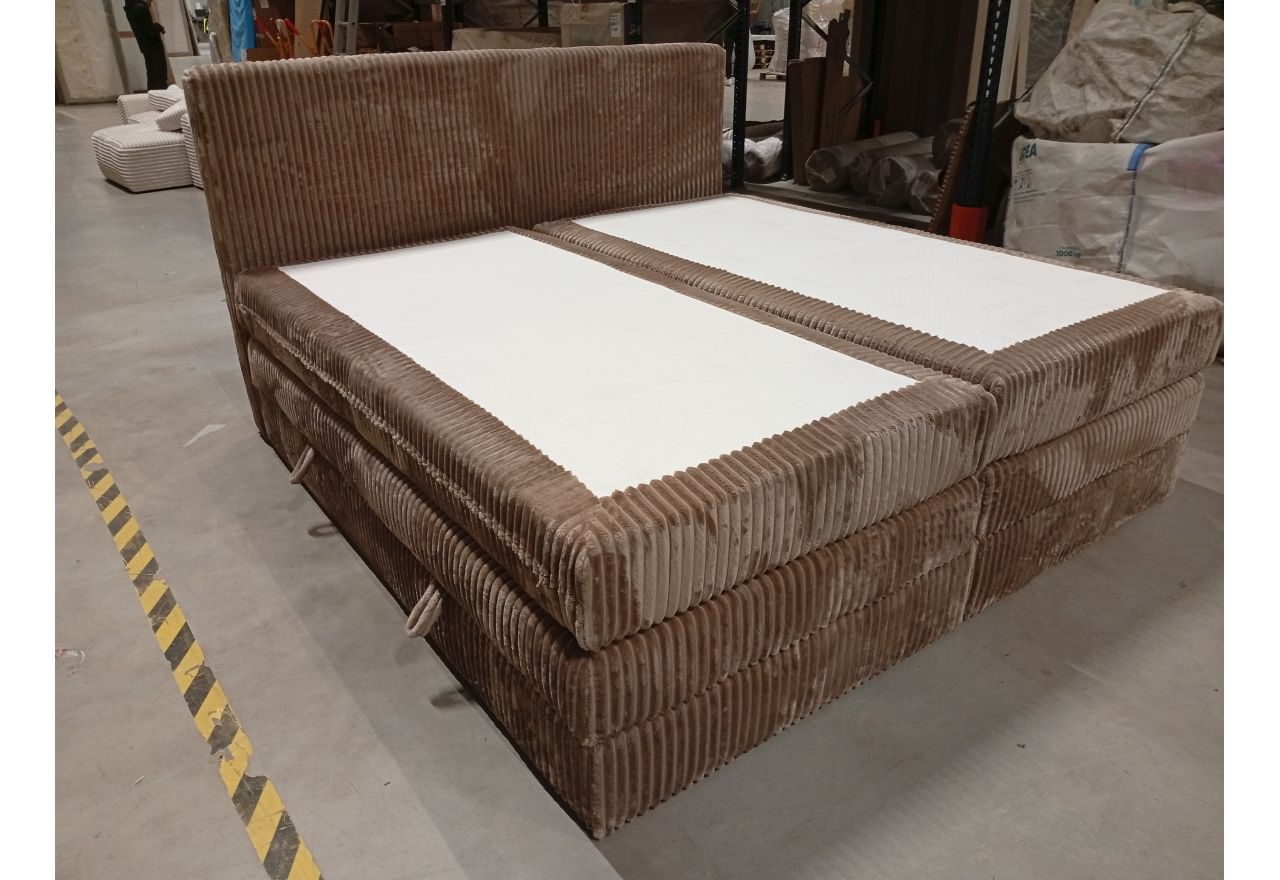 Łóżko kontynentalne TILIANO KING 200x200 - Tilia 17 - brązowy - OUTLETU