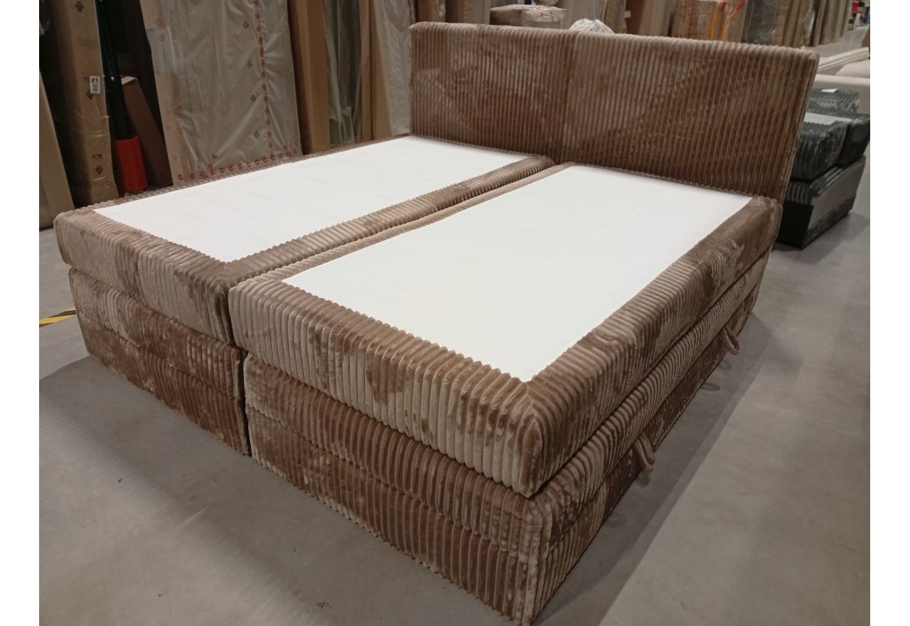 Łóżko kontynentalne TILIANO KING 200x200 - Tilia 17 - brązowy - OUTLETU