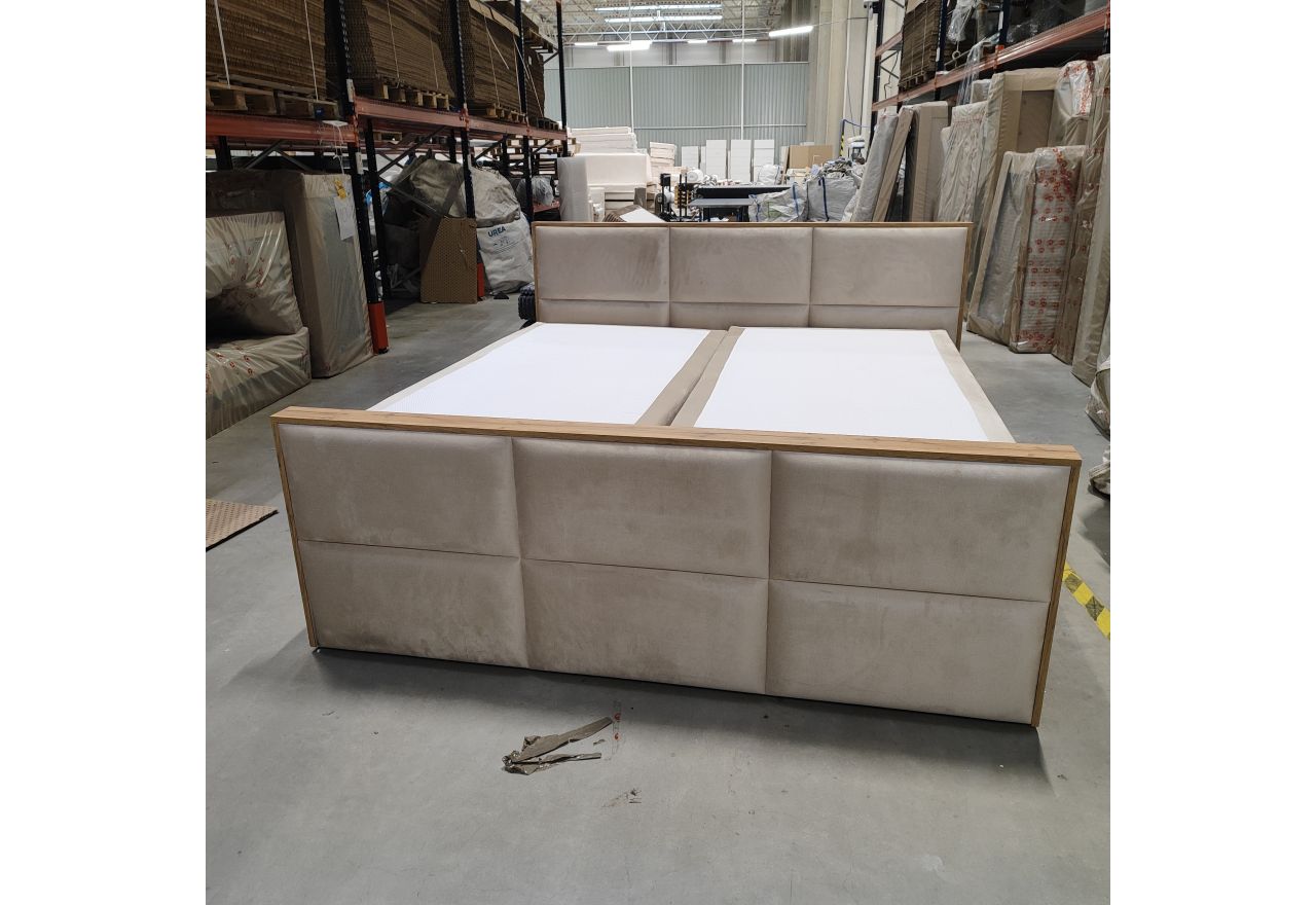 Łóżko kontynentalne ALBERO 2 KING DUO 200x200 - Monolith 02 - beżowy - OUTLETU