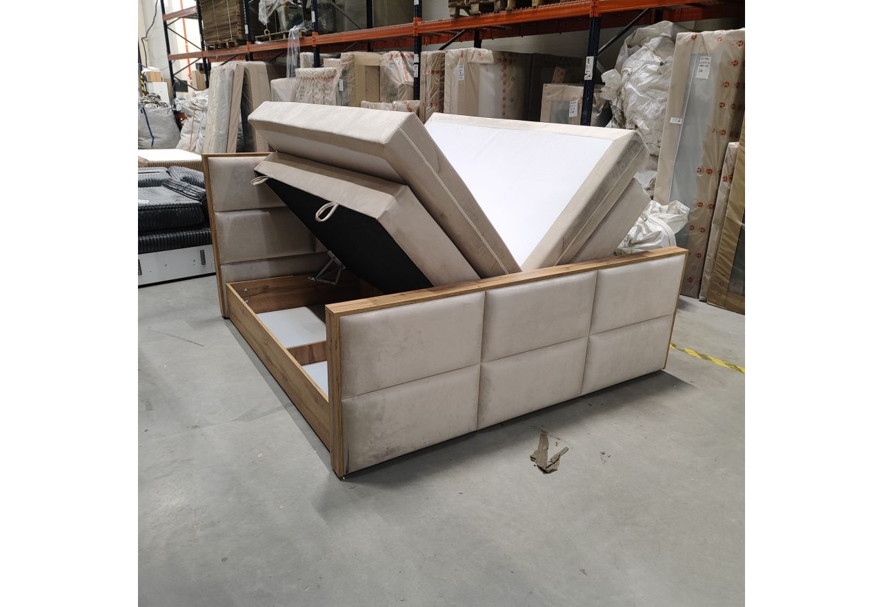 Łóżko kontynentalne ALBERO 2 KING DUO 200x200 - Monolith 02 - beżowy - OUTLETU