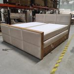 Łóżko kontynentalne ALBERO 2 KING DUO 200x200 - Monolith 02 - beżowy - OUTLETU