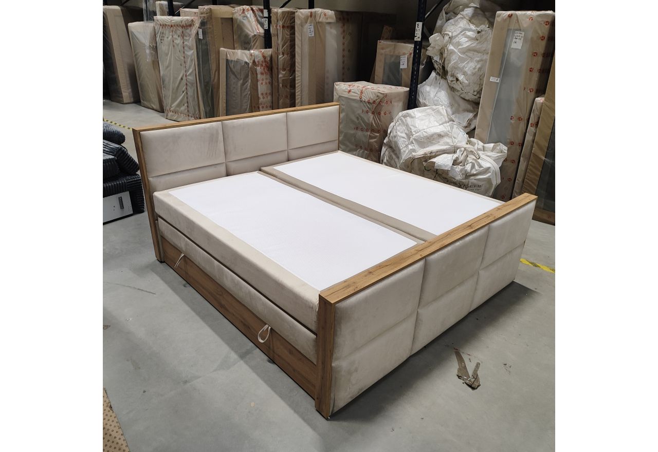 Łóżko kontynentalne ALBERO 2 KING DUO 200x200 - Monolith 02 - beżowy - OUTLETU