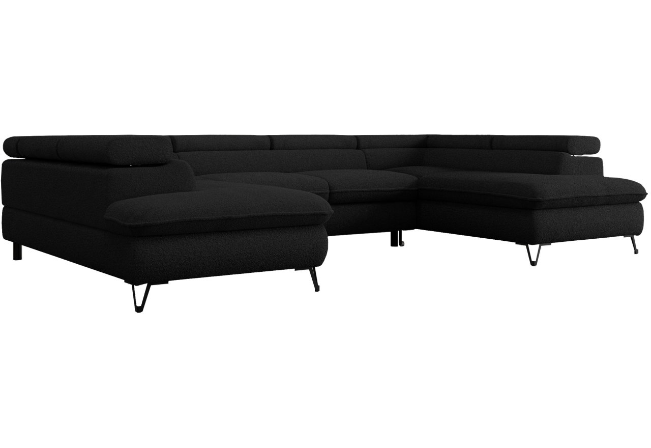 Narożnik PETER U - Now or Never 100 - czarny - OUTLETU