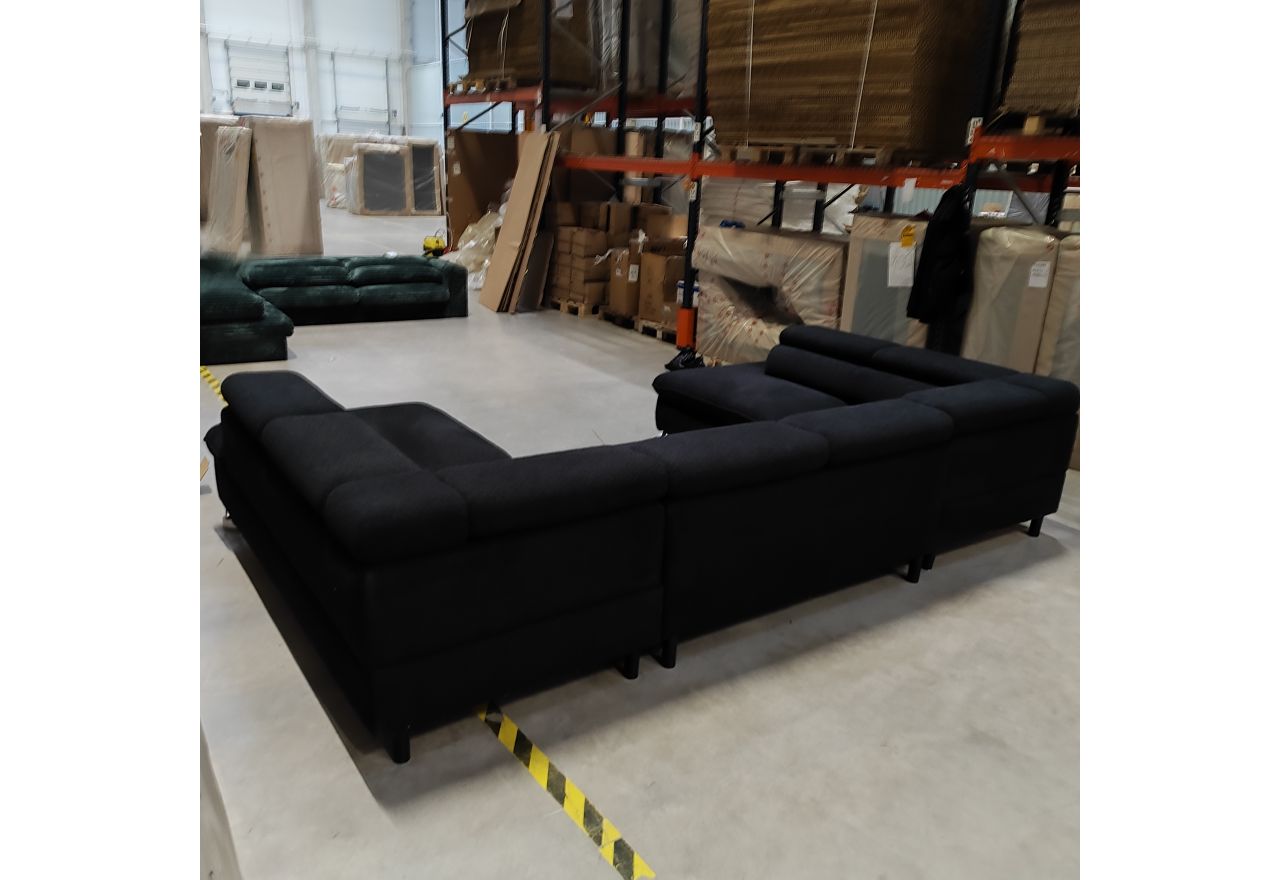 Narożnik PETER U - Now or Never 100 - czarny - OUTLETU