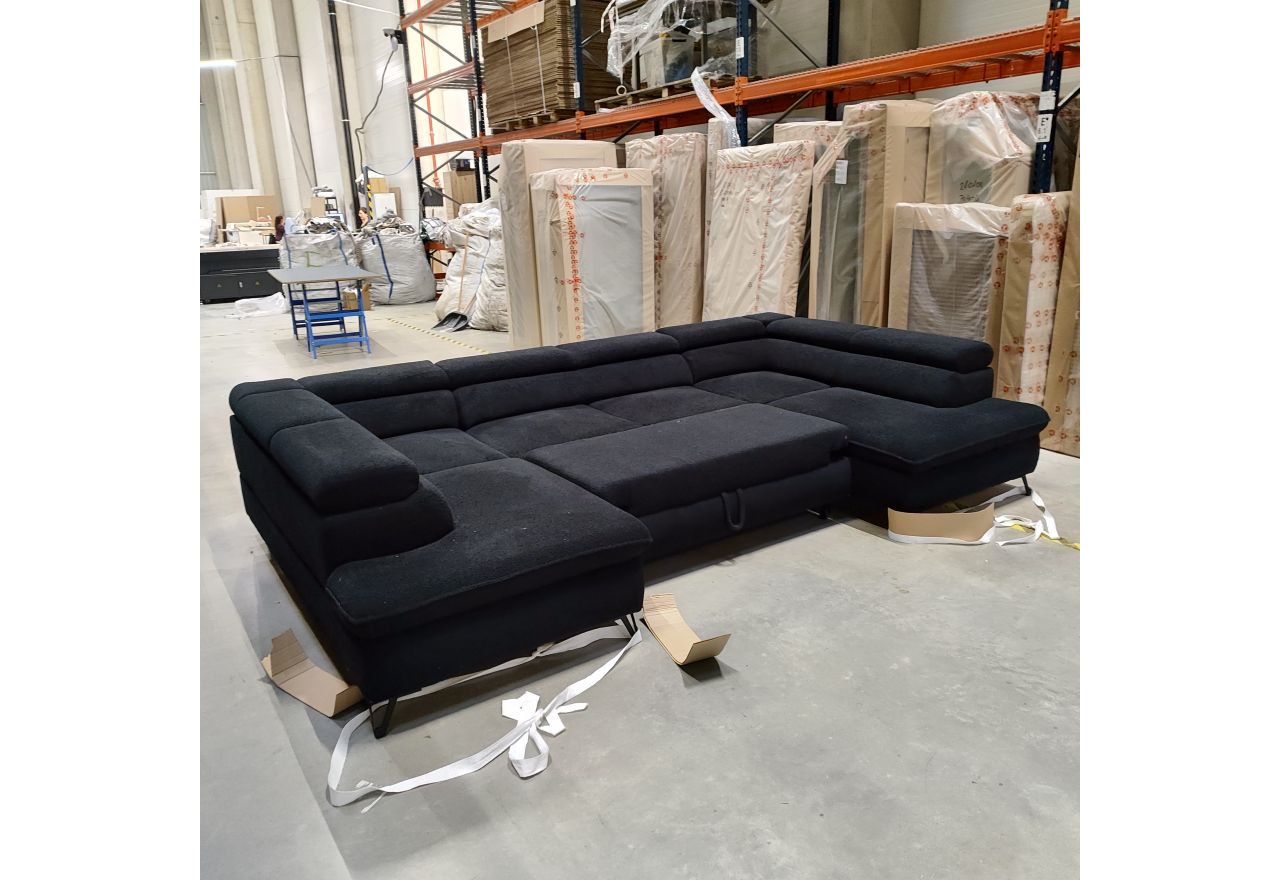 Narożnik PETER U - Now or Never 100 - czarny - OUTLETU