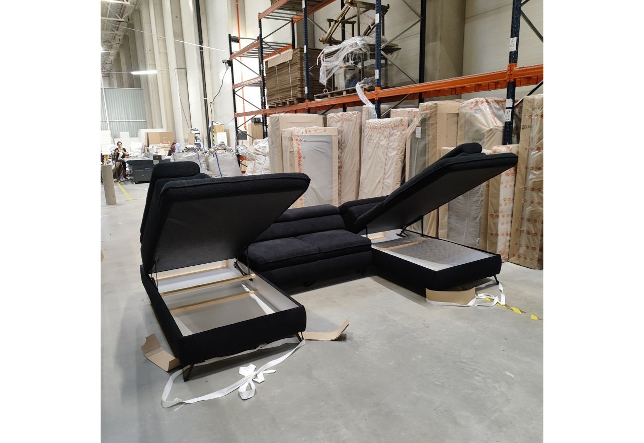 Narożnik PETER U - Now or Never 100 - czarny - OUTLETU