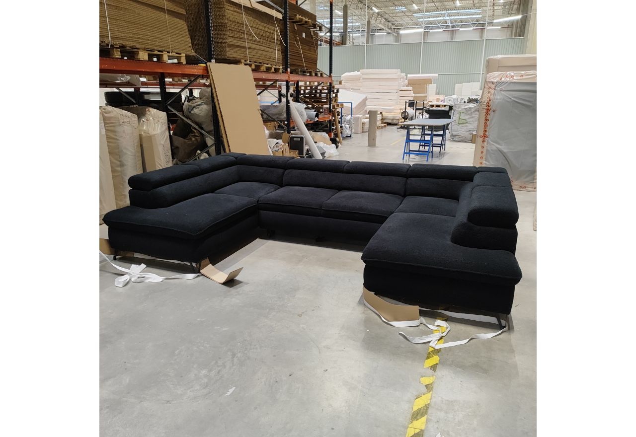 Narożnik PETER U - Now or Never 100 - czarny - OUTLETU