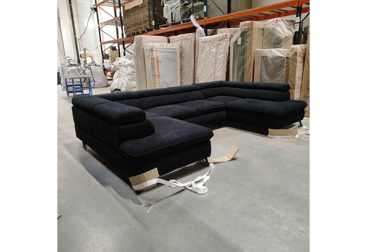 Narożnik PETER U - Now or Never 100 - czarny - OUTLETU