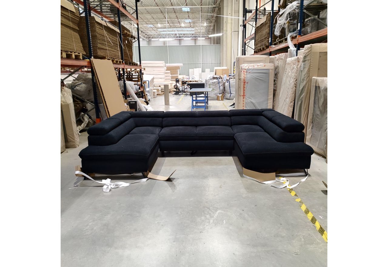 Narożnik PETER U - Now or Never 100 - czarny - OUTLETU