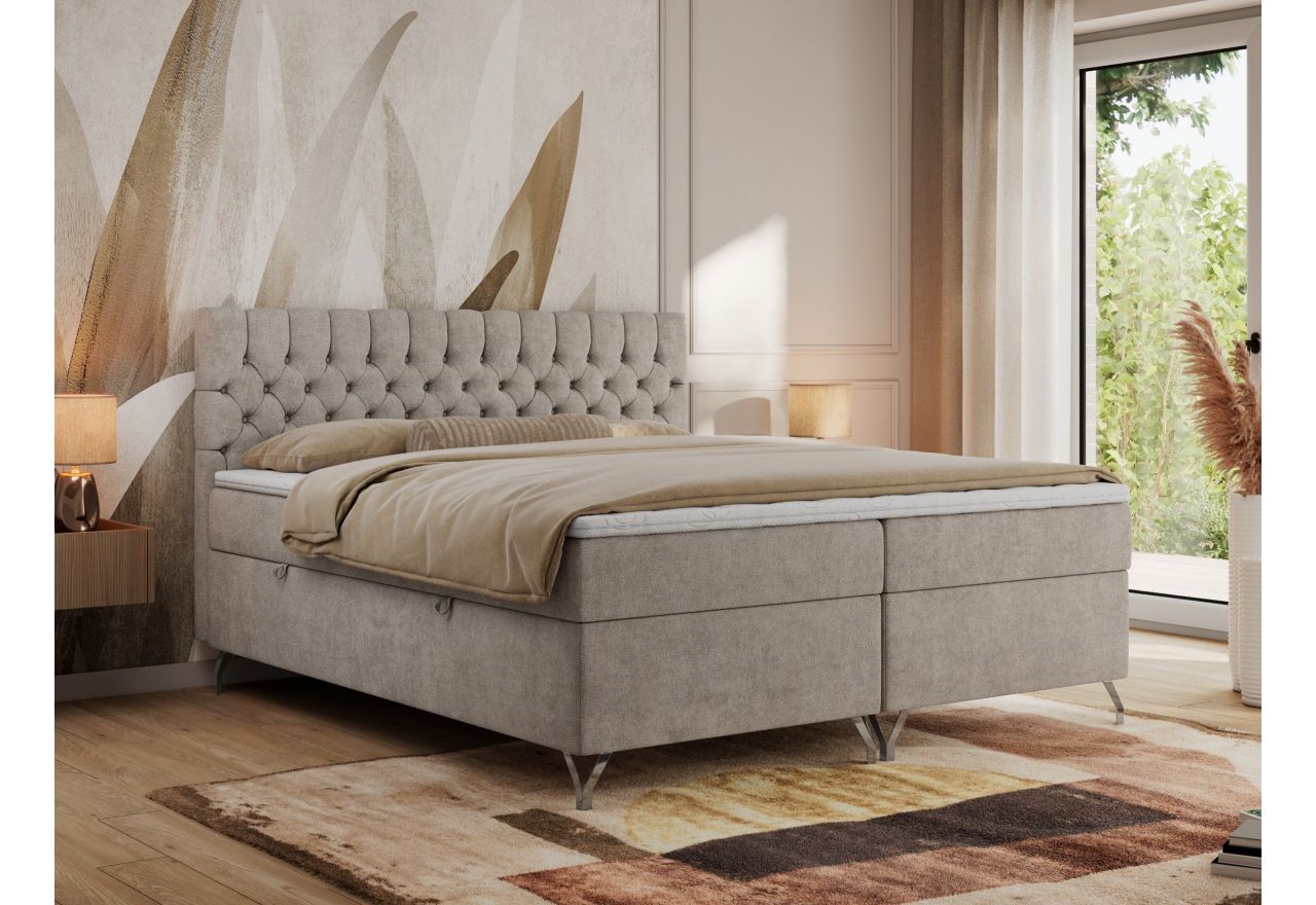 Łóżko kontynentalne GRIMALDI 120x200 - Matana 17 - beżowy - OUTLET