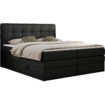 Łóżko kontynentalne LUKA KING 120x200 - Soft 11 - czarna ekoskóra - OUTLET