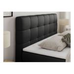 Łóżko kontynentalne LUKA KING 120x200 - Soft 11 - czarna ekoskóra - OUTLET