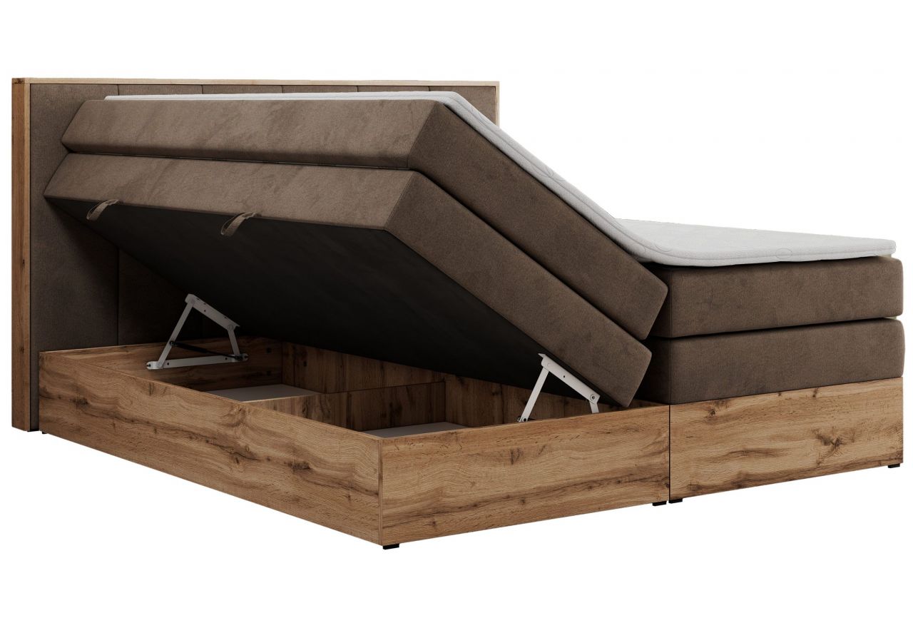 Łóżko kontynentalne ALBERO 1 KING 180x200 - Monolith 15 - brązowy - OUTLET