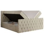 Łóżko kontynentalne MIREN DUO 200x200 - Monolith 02 - beżowy - OUTLET