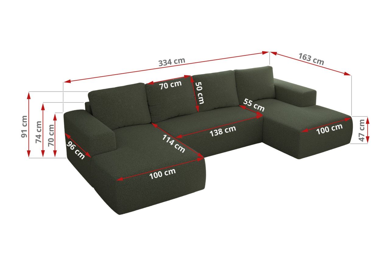 Narożnik TRENTINO U - Now or Never 37 - zielony - OUTLET