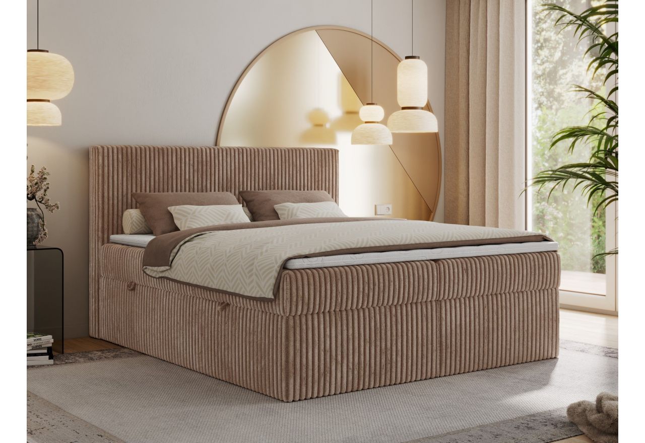 Łóżko kontynentalne TILIANO 200x200 - Tilia 17 - brązowy - OUTLET