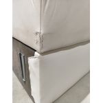 Łóżko kontynentalne GRIMALDI 180x200 - Soft 17 - biała ekoskóra - OUTLETU