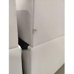 Łóżko kontynentalne GRIMALDI 180x200 - Soft 17 - biała ekoskóra - OUTLETU