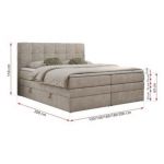 Łóżko kontynentalne LUKA KING 180x200 - Matana 17 - beżowy - OUTLETU