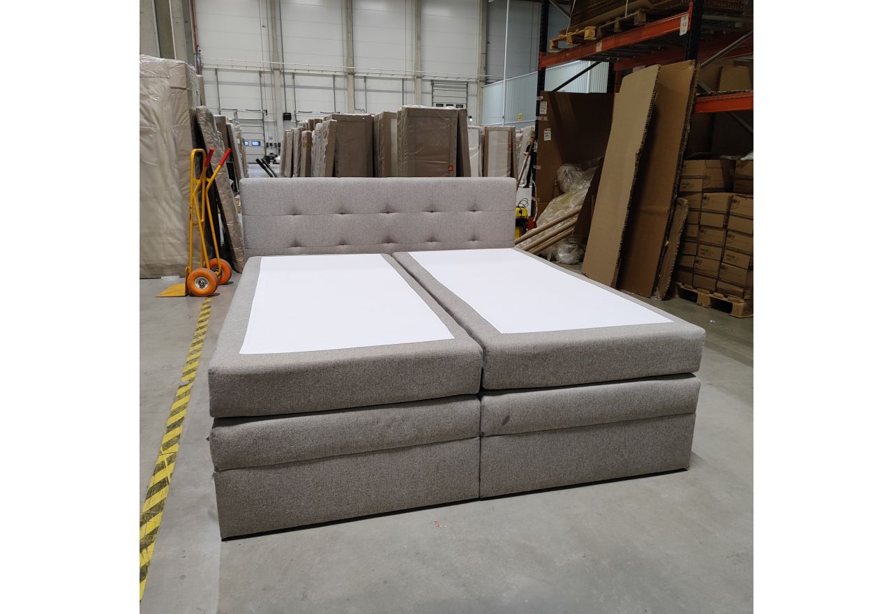 Łóżko kontynentalne LUKA KING 180x200 - Matana 17 - beżowy - OUTLETU