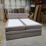 Łóżko kontynentalne LUKA KING 180x200 - Matana 17 - beżowy - OUTLETU