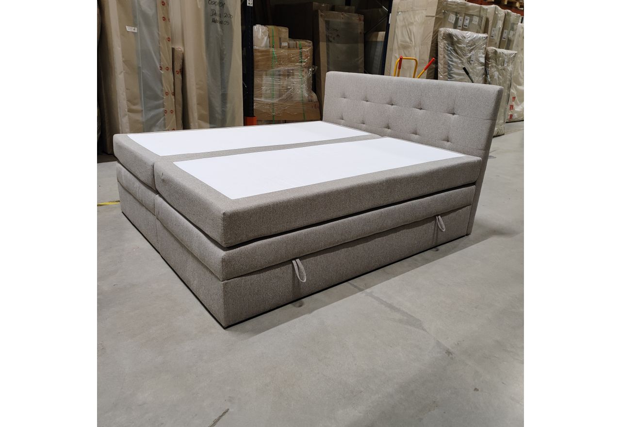 Łóżko kontynentalne LUKA KING 180x200 - Matana 17 - beżowy - OUTLETU