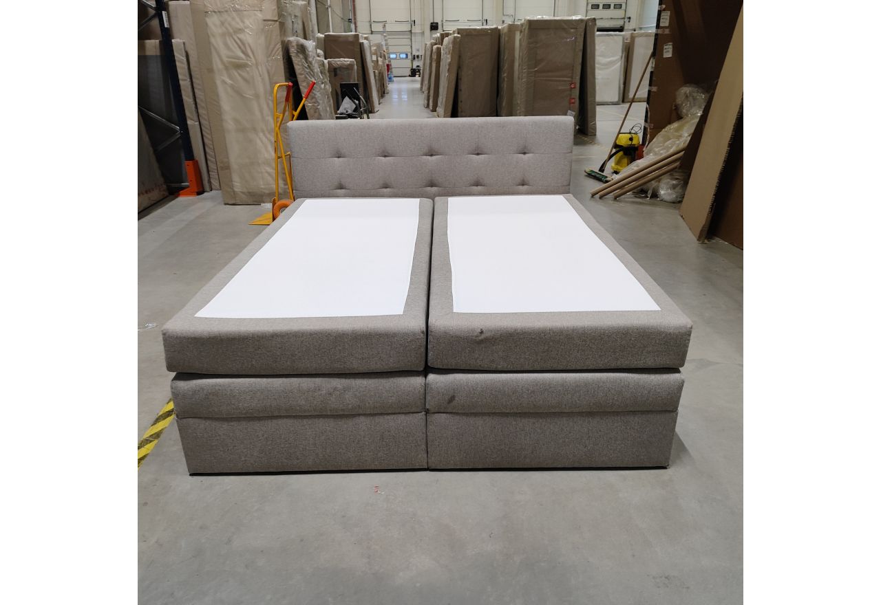 Łóżko kontynentalne LUKA KING 180x200 - Matana 17 - beżowy - OUTLETU