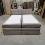 Łóżko kontynentalne LUKA KING 180x200 - Matana 17 - beżowy - OUTLETU