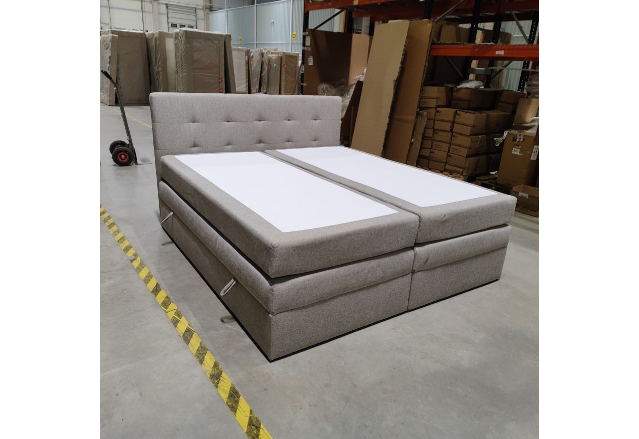 Łóżko kontynentalne LUKA KING 180x200 - Matana 17 - beżowy - OUTLETU