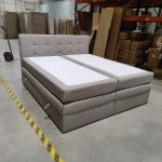 Łóżko kontynentalne LUKA KING 180x200 - Matana 17 - beżowy - OUTLETU