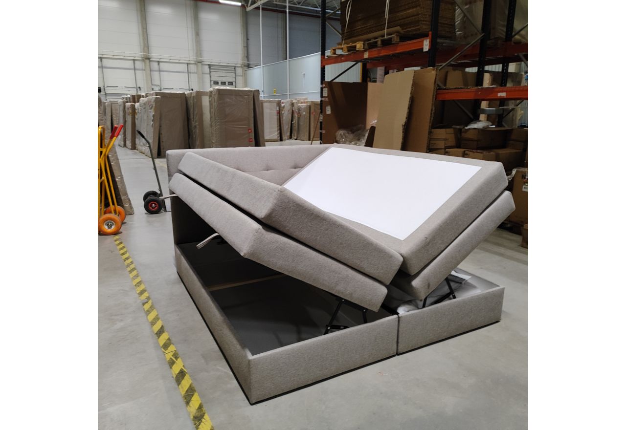 Łóżko kontynentalne LUKA KING 180x200 - Matana 17 - beżowy - OUTLETU