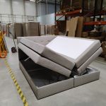 Łóżko kontynentalne LUKA KING 180x200 - Matana 17 - beżowy - OUTLETU