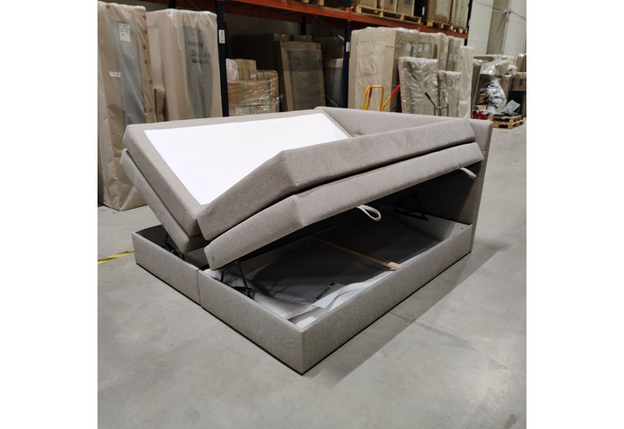 Łóżko kontynentalne LUKA KING 180x200 - Matana 17 - beżowy - OUTLETU