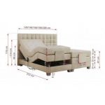 Łóżko kontynentalne, elektrycznie sterowane z pilota - ELECTRO 180x200 - Monolith 02 - beżowy - OUTLETU
