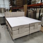 Łóżko kontynentalne, elektrycznie sterowane z pilota - ELECTRO 180x200 - Monolith 02 - beżowy - OUTLETU