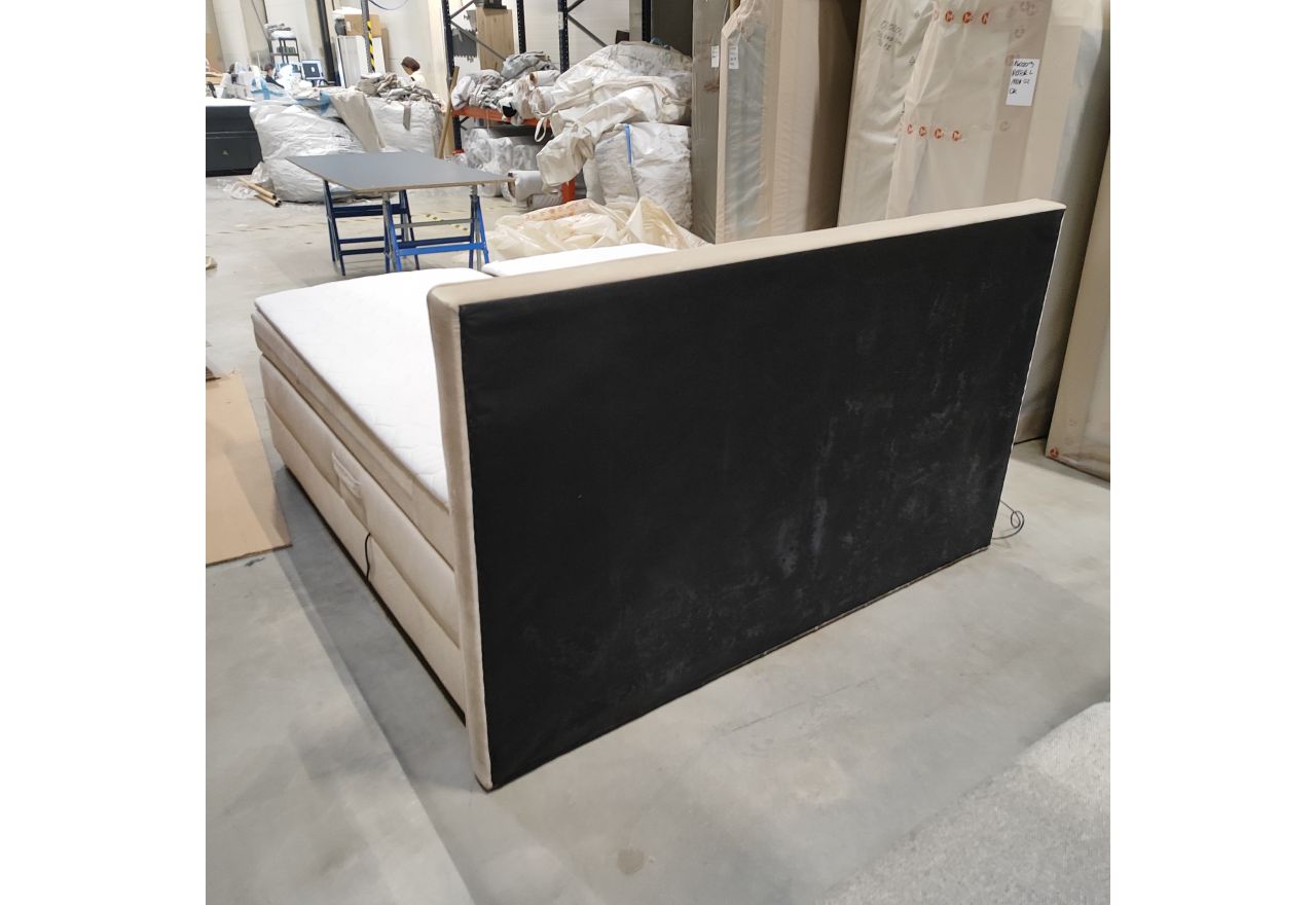Łóżko kontynentalne, elektrycznie sterowane z pilota - ELECTRO 180x200 - Monolith 02 - beżowy - OUTLETU