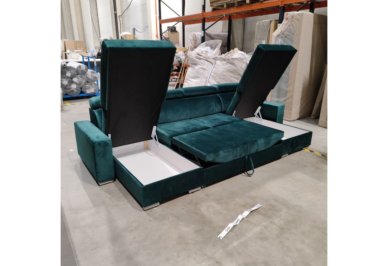 Narożnik FOX U - Monolith 37 - zielony - OUTLETU