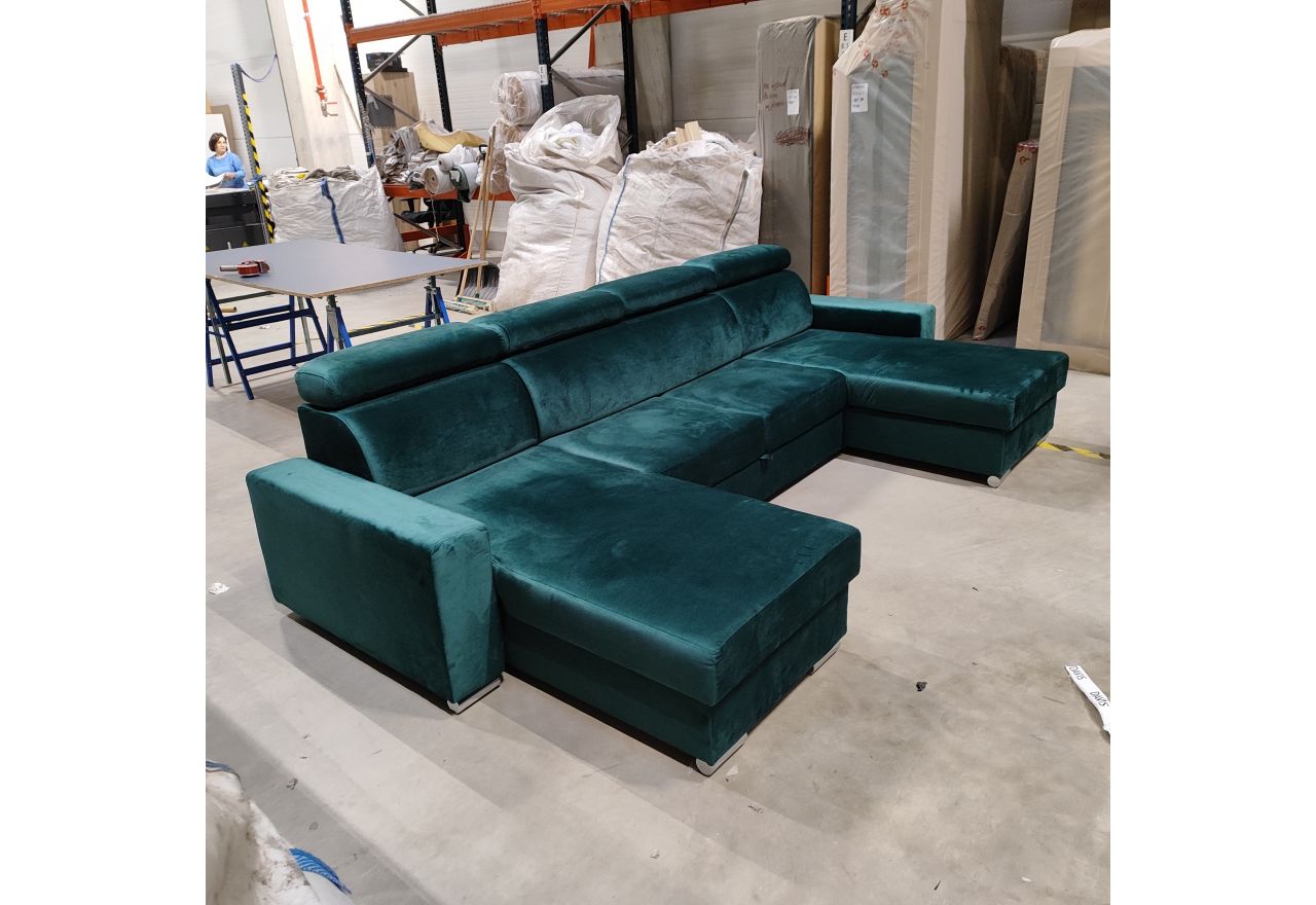 Narożnik FOX U - Monolith 37 - zielony - OUTLETU