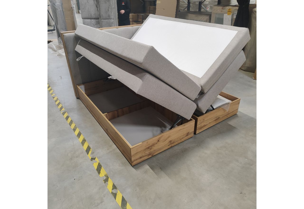 Łóżko kontynentalne ALBERO 1 KING 180x200 - Matana 17 - beżowy - OUTLETU