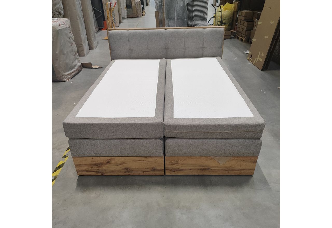 Łóżko kontynentalne ALBERO 1 KING 180x200 - Matana 17 - beżowy - OUTLETU