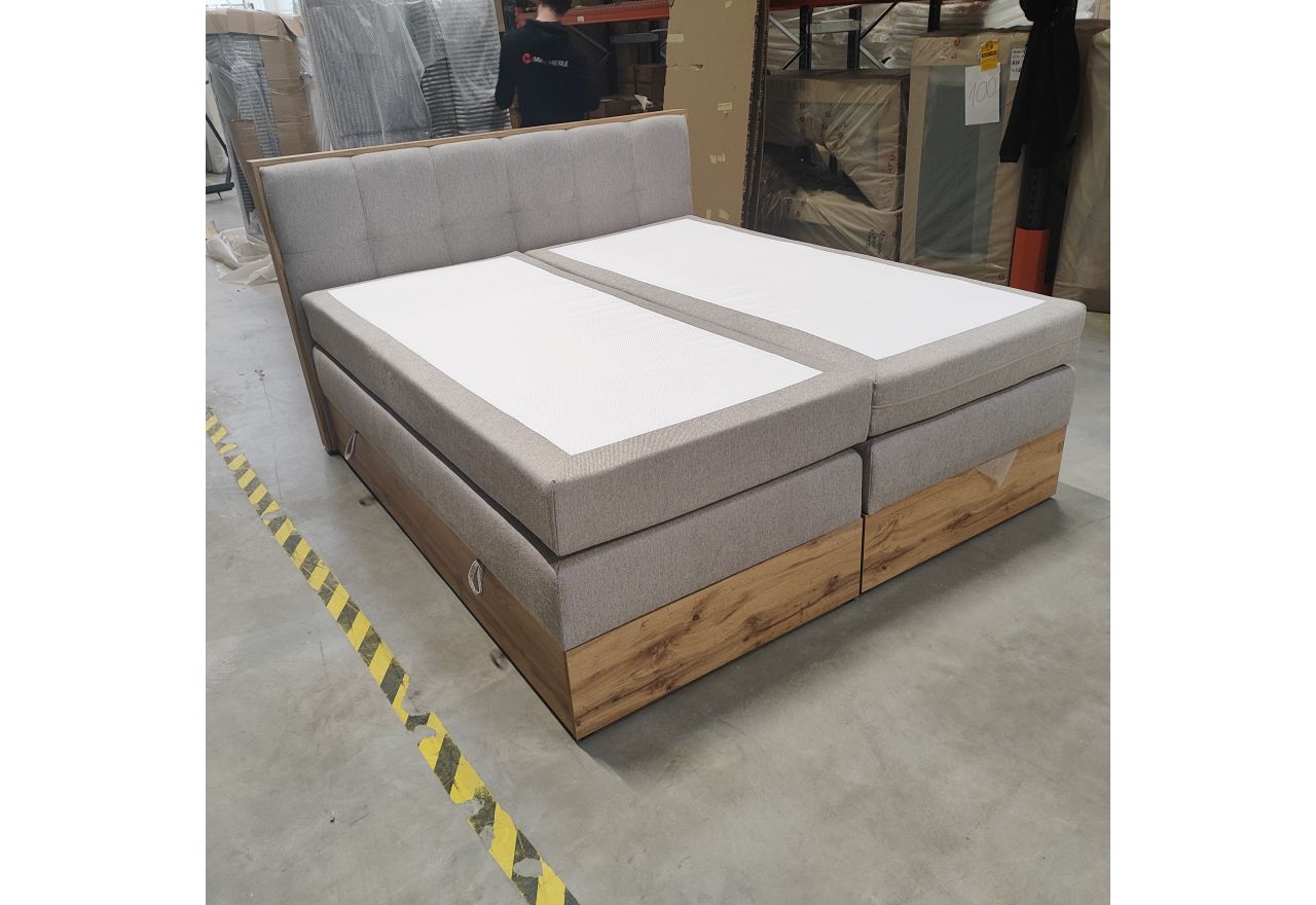 Łóżko kontynentalne ALBERO 1 KING 180x200 - Matana 17 - beżowy - OUTLETU