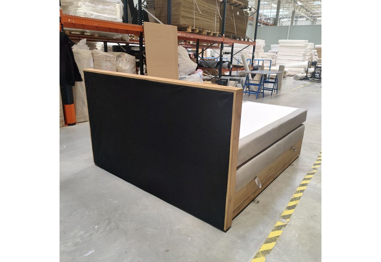 Łóżko kontynentalne ALBERO 1 KING 180x200 - Matana 17 - beżowy - OUTLETU