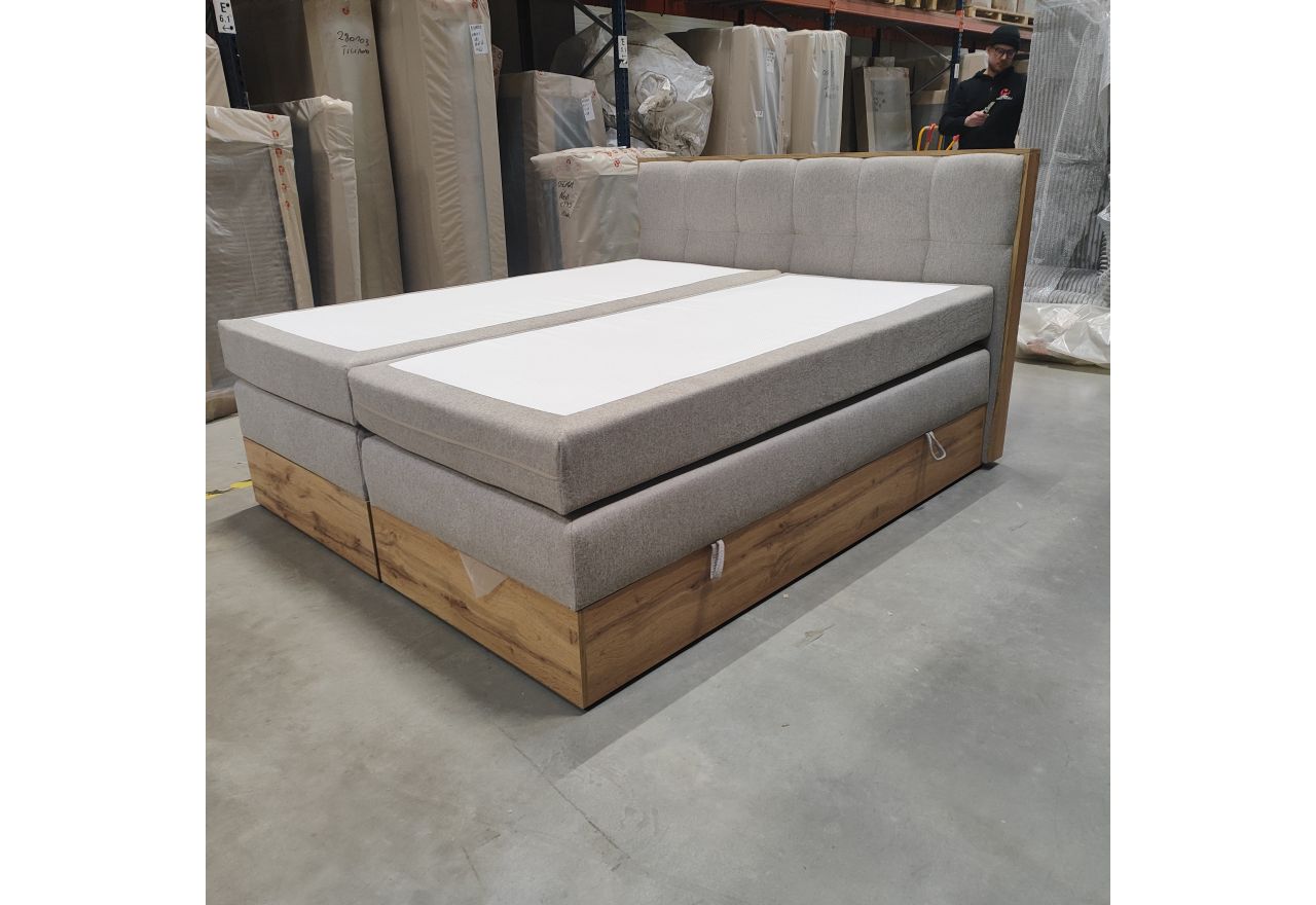 Łóżko kontynentalne ALBERO 1 KING 180x200 - Matana 17 - beżowy - OUTLETU