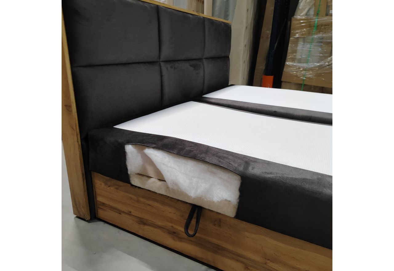 Łóżko kontynentalne ALBERO 2 180x200 - Monolith 92 - ciemny szary - OUTLETU