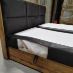 Łóżko kontynentalne ALBERO 2 180x200 - Monolith 92 - ciemny szary - OUTLETU