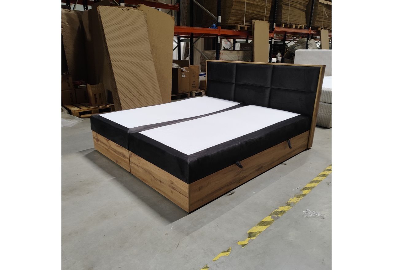 Łóżko kontynentalne ALBERO 2 180x200 - Monolith 92 - ciemny szary - OUTLETU