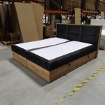 Łóżko kontynentalne ALBERO 2 180x200 - Monolith 92 - ciemny szary - OUTLETU