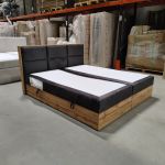 Łóżko kontynentalne ALBERO 2 180x200 - Monolith 92 - ciemny szary - OUTLETU