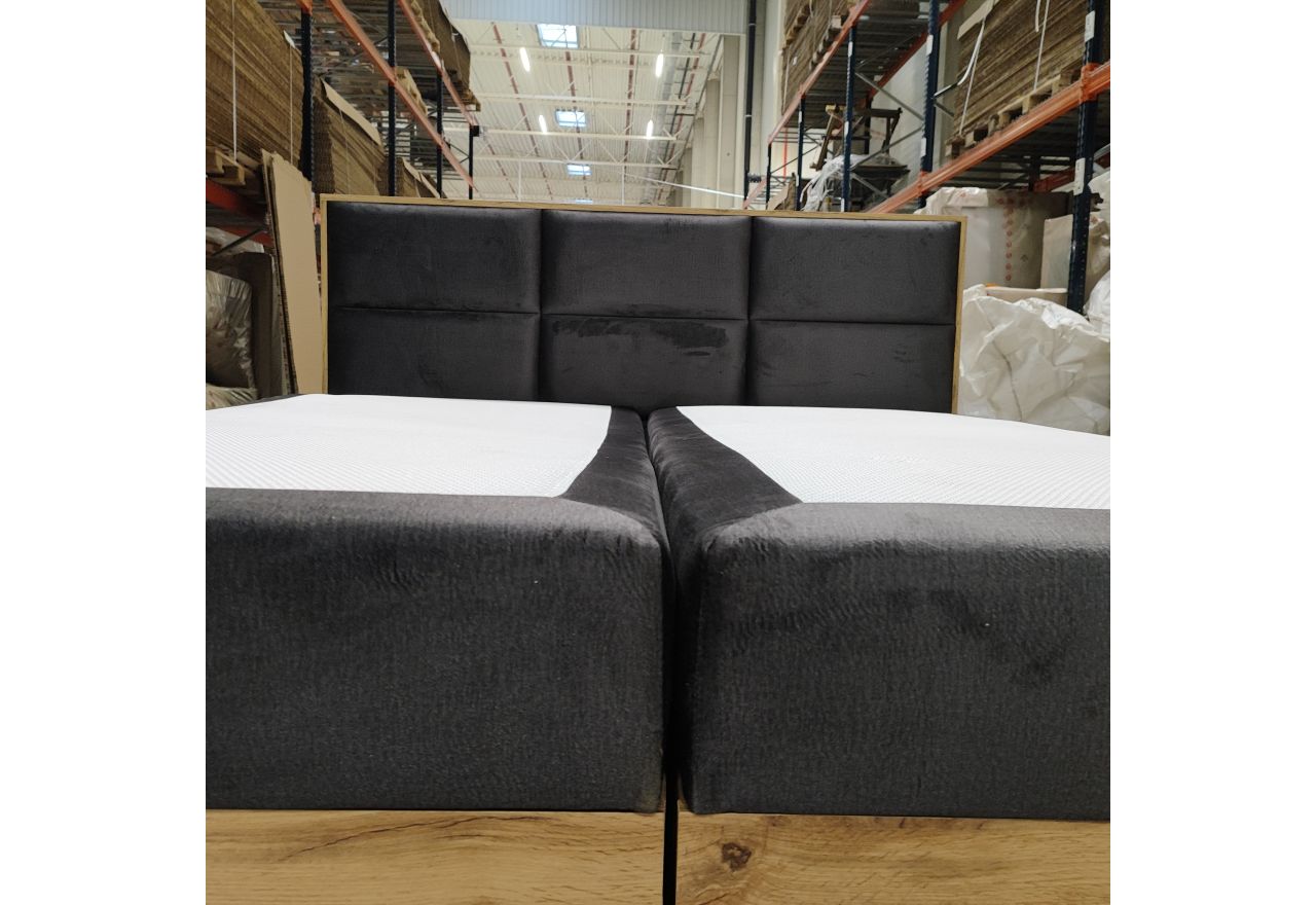 Łóżko kontynentalne ALBERO 2 180x200 - Monolith 92 - ciemny szary - OUTLETU